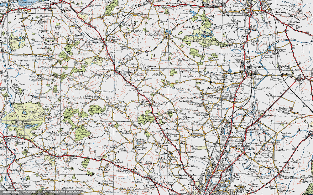 Old Map of Corley, 1920 in 1920