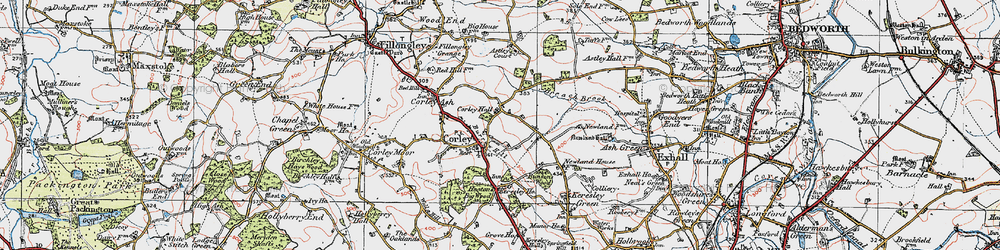 Old map of Corley in 1920