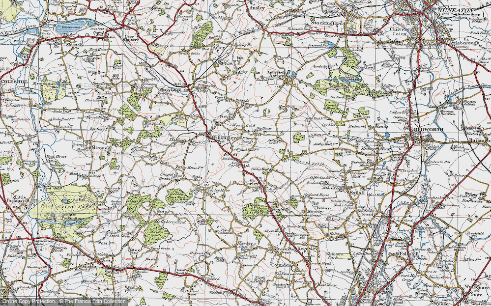 Old Map of Corley Ash, 1920 in 1920