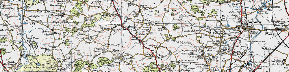 Old map of Corley Ash in 1920