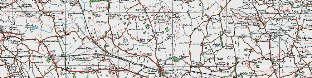 Old map of Corner Row in 1924