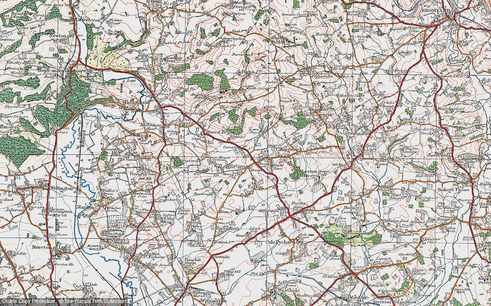 Old Map of Cornett, 1920 in 1920