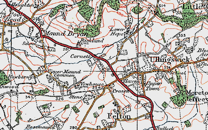 Old map of Cornett in 1920