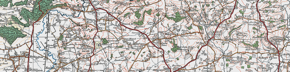 Old map of Cornett in 1920