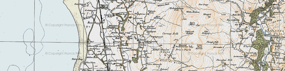 Old map of Burn Moor in 1925