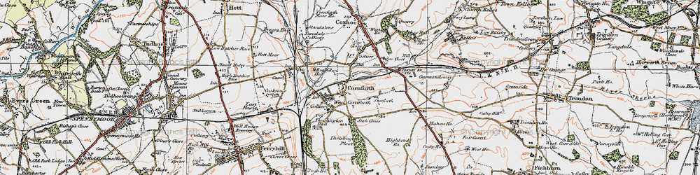 Old map of Cornforth in 1925