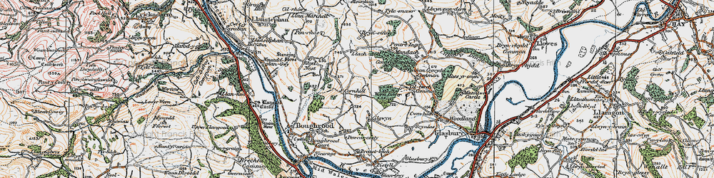 Old map of Brynsifiog in 1919