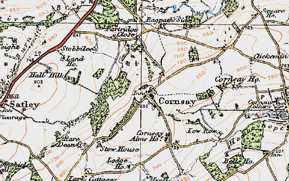 Old map of Cornsay in 1925
