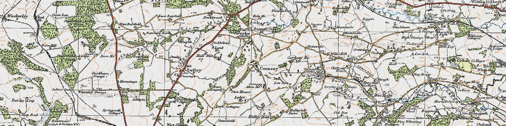 Old map of Cornsay in 1925