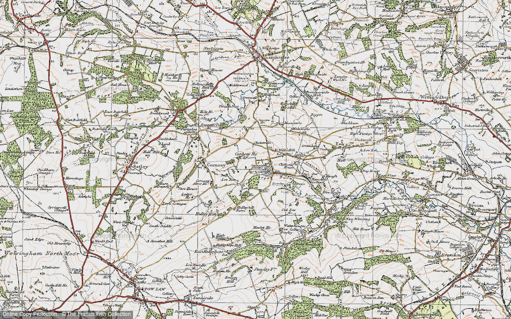 Old Map of Cornsay Colliery, 1925 in 1925