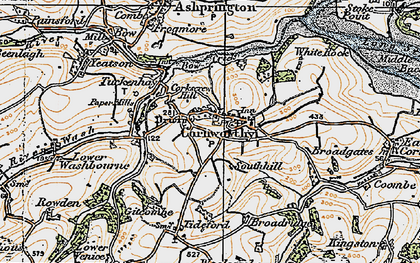 Old map of Cornworthy in 1919