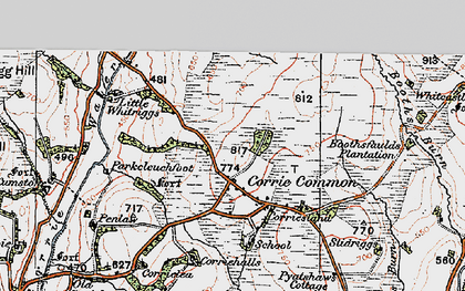 Old map of Corrie Common in 1925