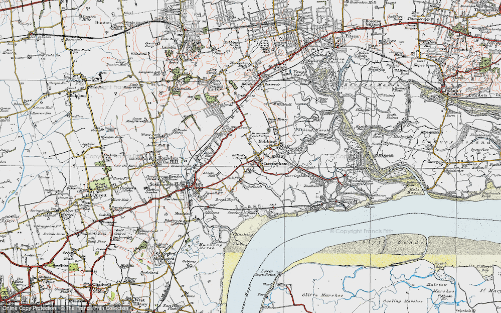 Old Map of Corringham, 1920 in 1920