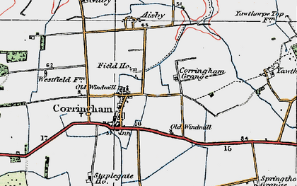 Old map of Corringham in 1923
