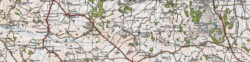 Old map of Corscombe in 1919
