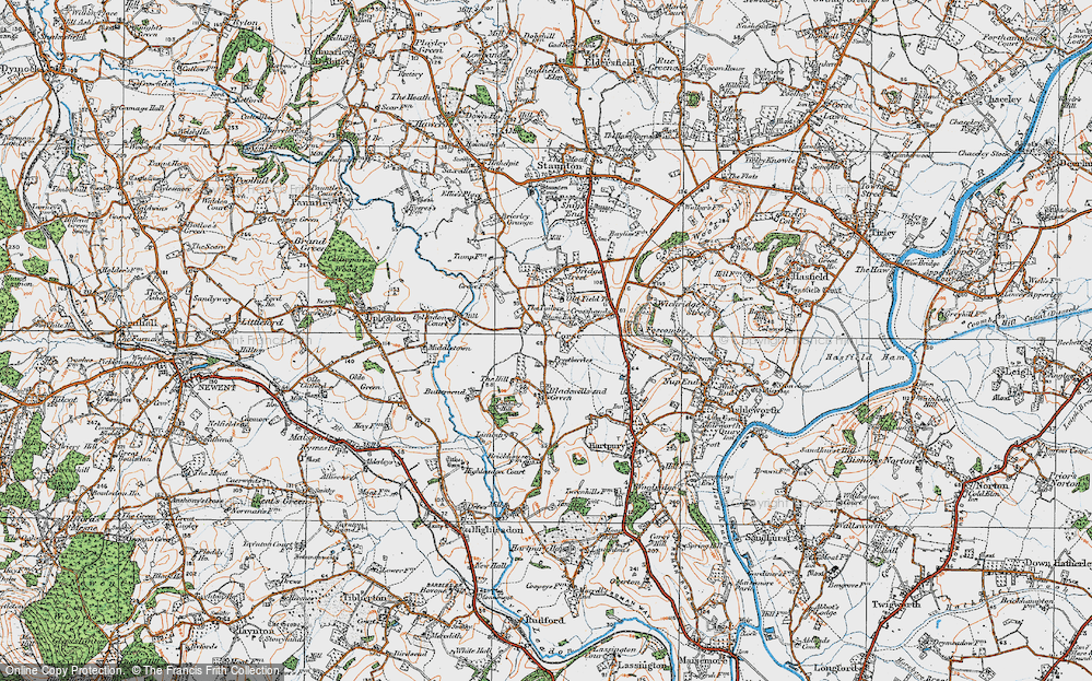 Old Map of Historic Map covering Buttersend in 1919