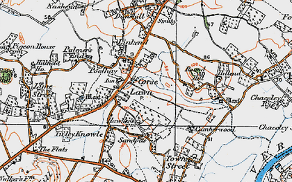 Old map of Corse Lawn in 1919