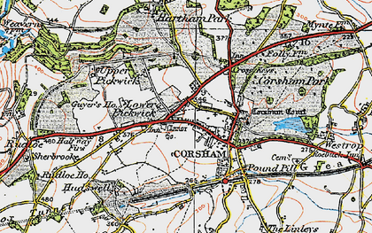 Old map of Corsham in 1919