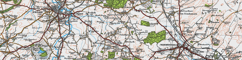 Old map of Corsley in 1919
