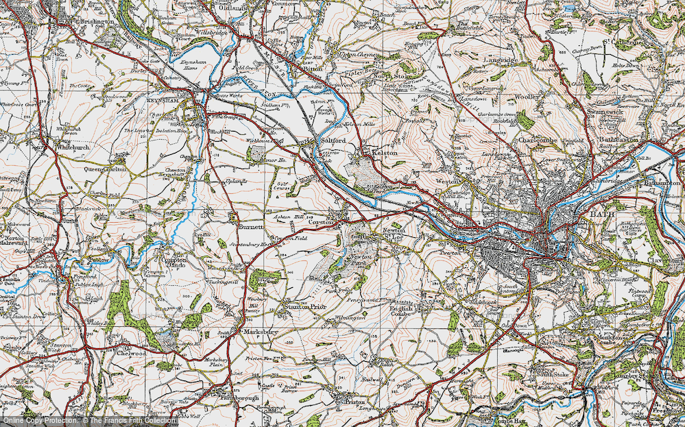 Old Map of Historic Map covering Newton Park College in 1919