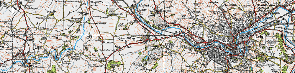 Old map of Corston in 1919