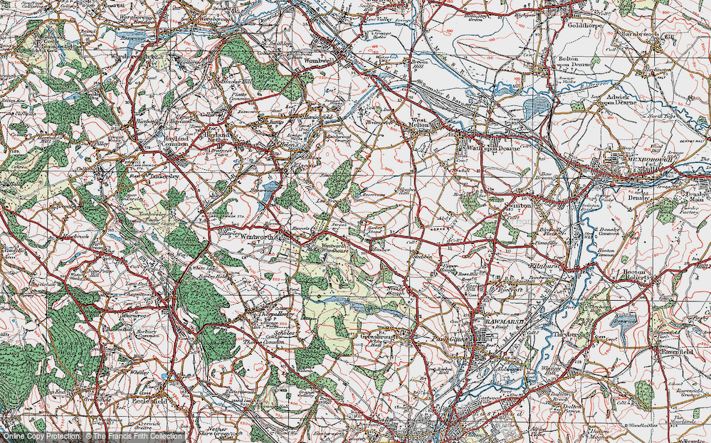 Old Map of Historic Map covering Lea Brook in 1924