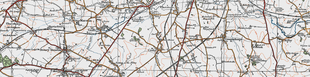 Old map of Cosby in 1921