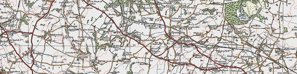 Old map of Cosford in 1921