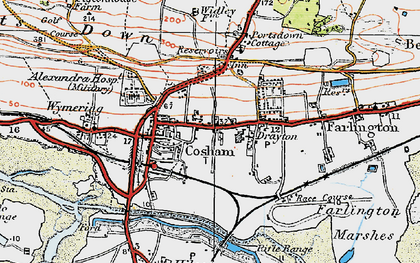 Old map of Cosham in 1919