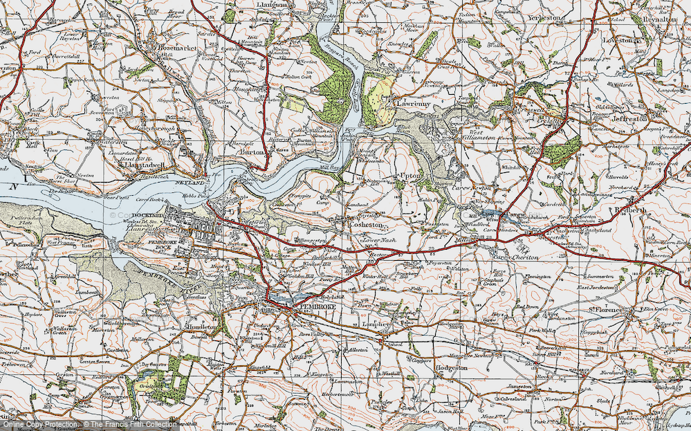 Old Map of Cosheston, 1922 in 1922