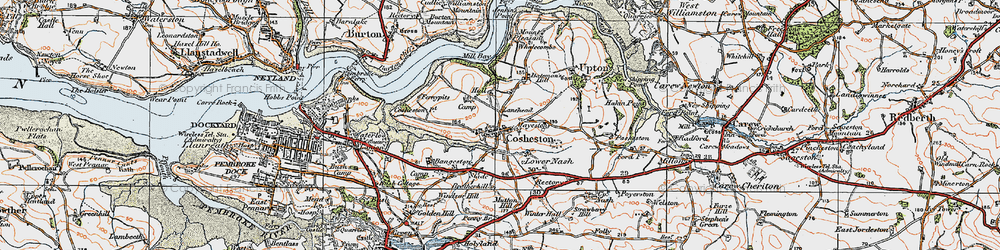 Old map of Cosheston in 1922