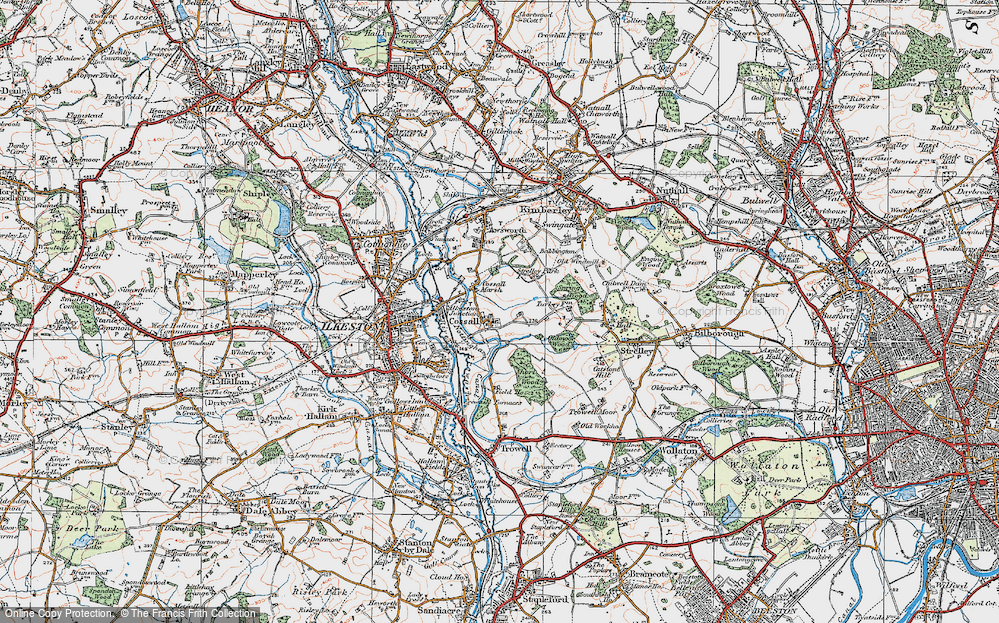 Old Map of Cossall, 1921 in 1921