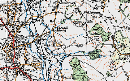 Old map of Cossall in 1921