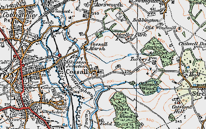 Old map of Cossall Marsh in 1921