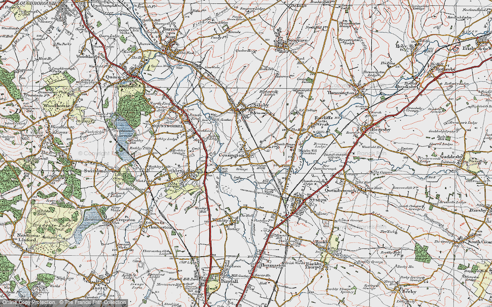 Old Map of Cossington, 1921 in 1921