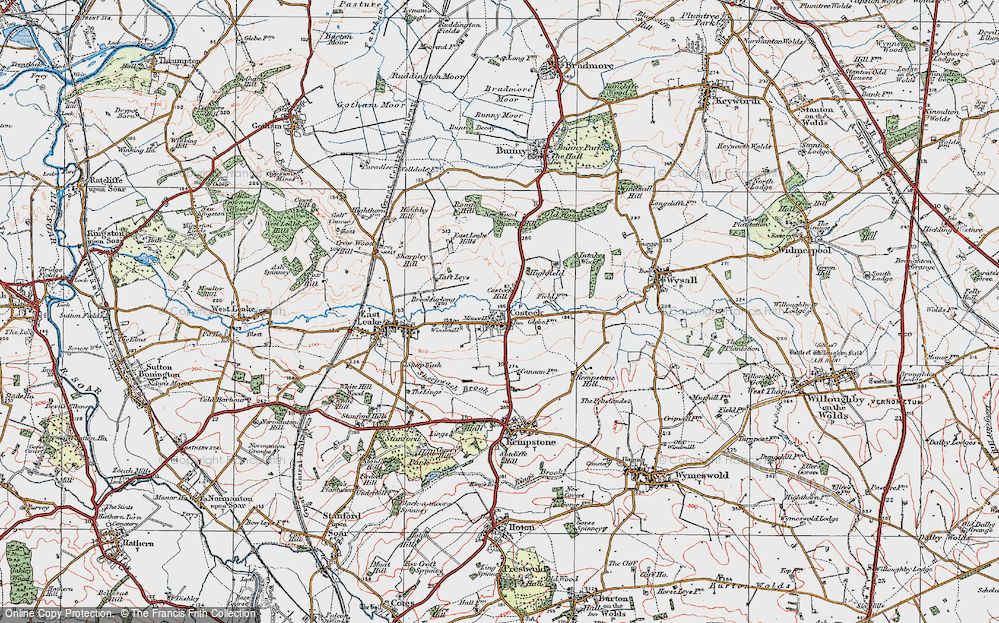 Old Map of Costock, 1921 in 1921