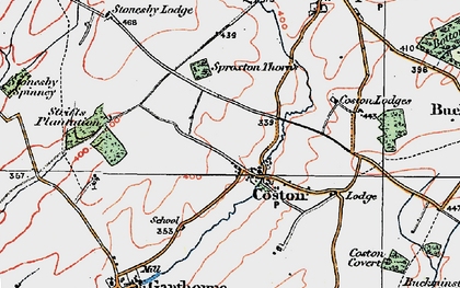 Old map of Coston in 1921