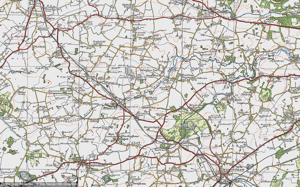 Old Map of Coston, 1921 in 1921