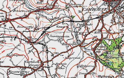 Old map of Bosprowal in 1919
