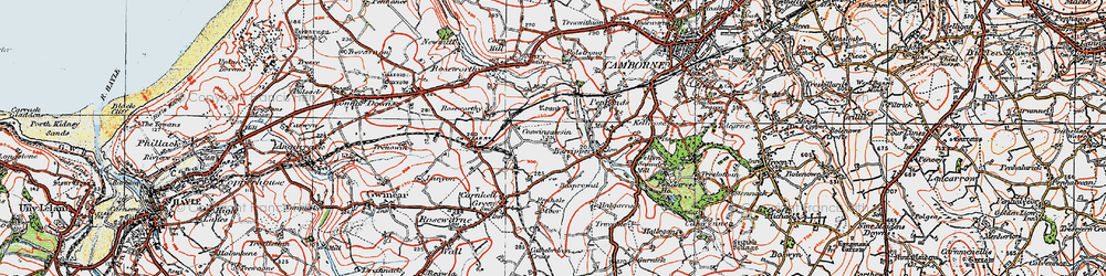 Old map of Coswinsawsin in 1919