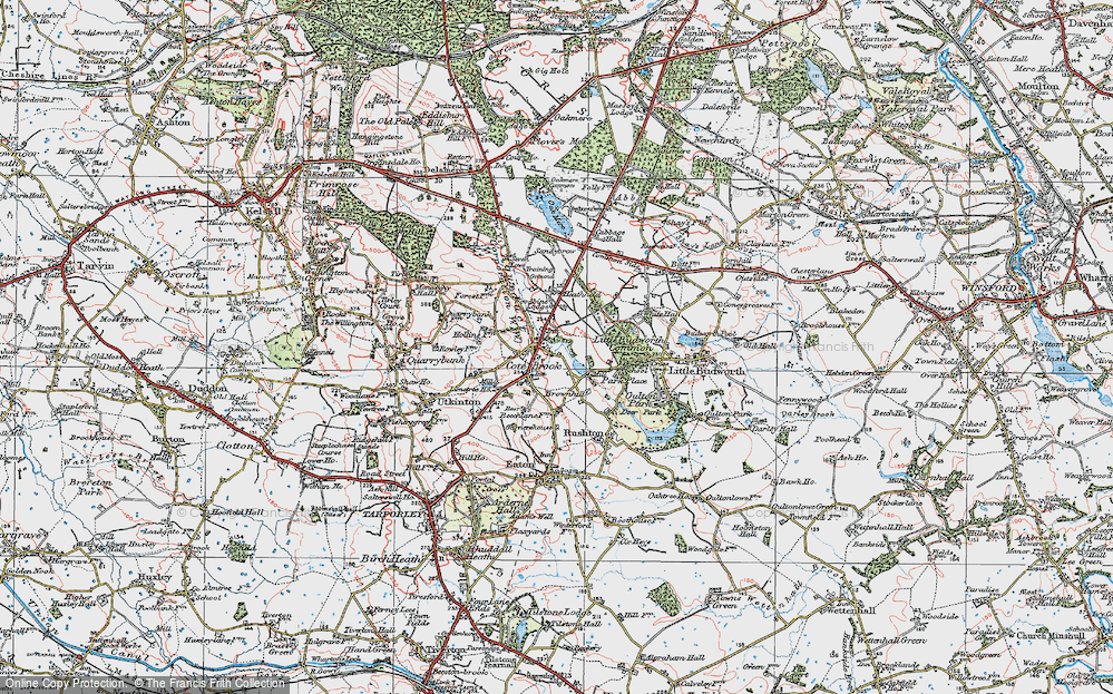 Old Map of Cotebrook, 1923 in 1923