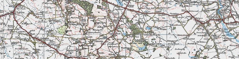 Old map of Cotebrook in 1923