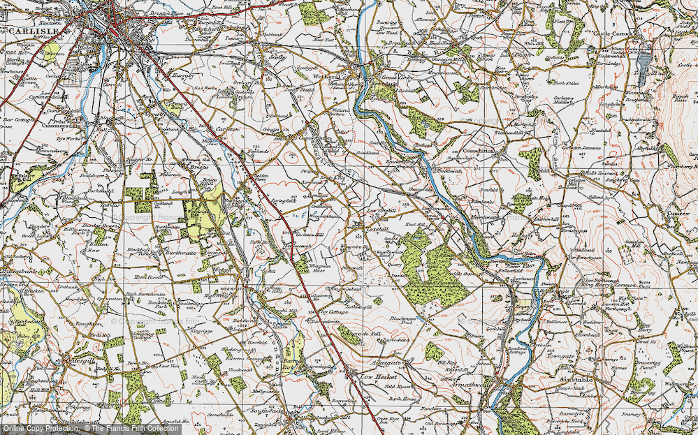 Old Map of Historic Map covering Wragmire Moss in 1925