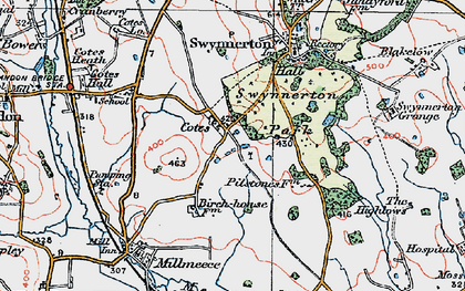 Old map of Cotes in 1921