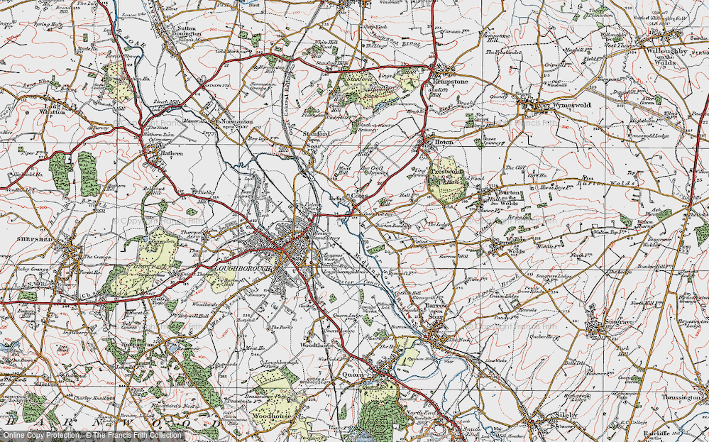 Old Map of Cotes, 1921 in 1921