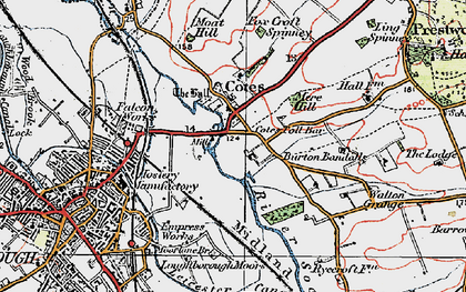 Old map of Burton Bandalls in 1921