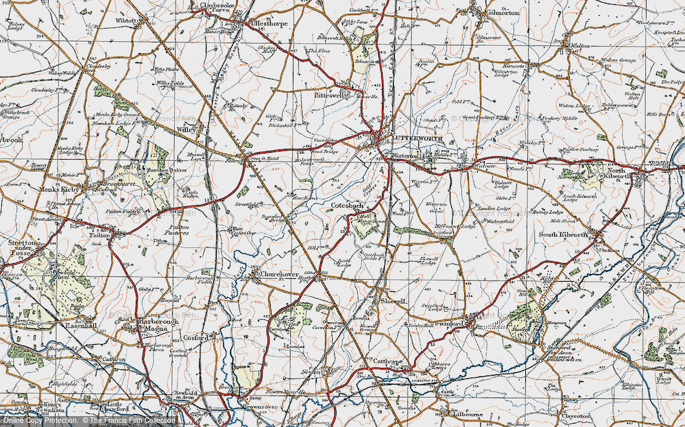 Old Map of Cotesbach, 1920 in 1920