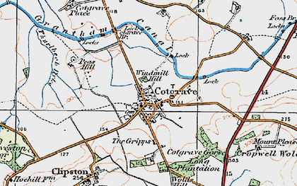 Old map of Cotgrave in 1921