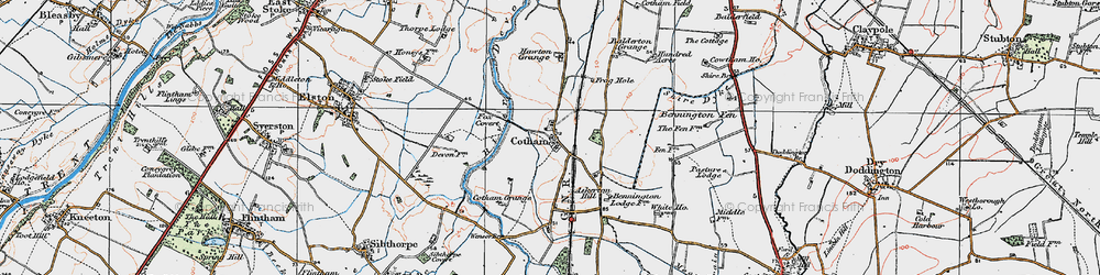 Old map of Balderton Grange in 1921