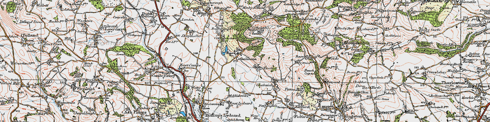 Old map of Cothelstone in 1919